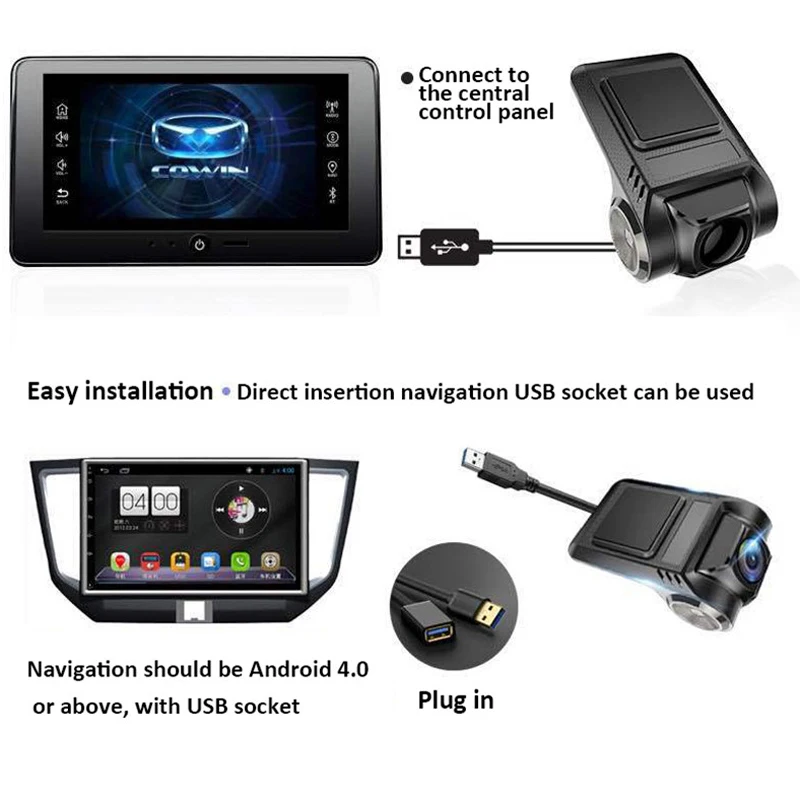 Mini ADAS Car DVR камера 1080P Скрытая HD ночного видения Автомобильная видео встроенный