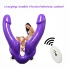 Двойной фаллоимитатор для геев, интимная игрушка для лесбиянок с беспроводным дистанционным управлением, 10 скоростей, эротический товар для взрослых, перезаряжаемый вибратор для лесбиянок