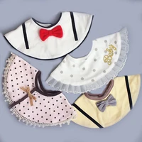 new cotton bib for newborn babies infant bib with antisaliva edges for boys and girls lace accessory for children