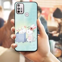 Kawaii Rabbit Phone Case for Motorola Moto G30 Stylus Power 2021 Play E20 Edge Fusio 20Lite Pro G20 G60S E40 Back Shell Covers