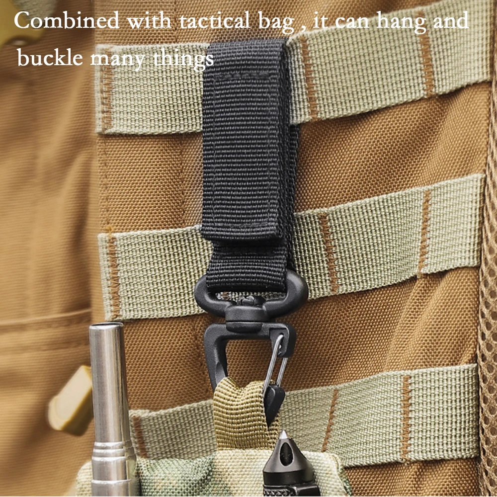 Outdoor Camping Hiking Molle Tactical Nylon Ribbon Knapsack Key Chain Triangle Backpack Waist Bag Fastener Hook Buckle EDC Gear | Дом и сад