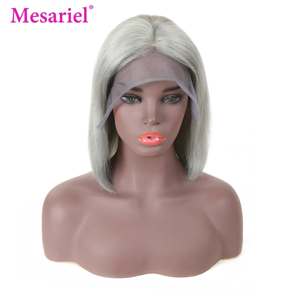 Короткие парики Mesariel Bob на шнурках для черных женщин Remy 13x4 фронте человеческих