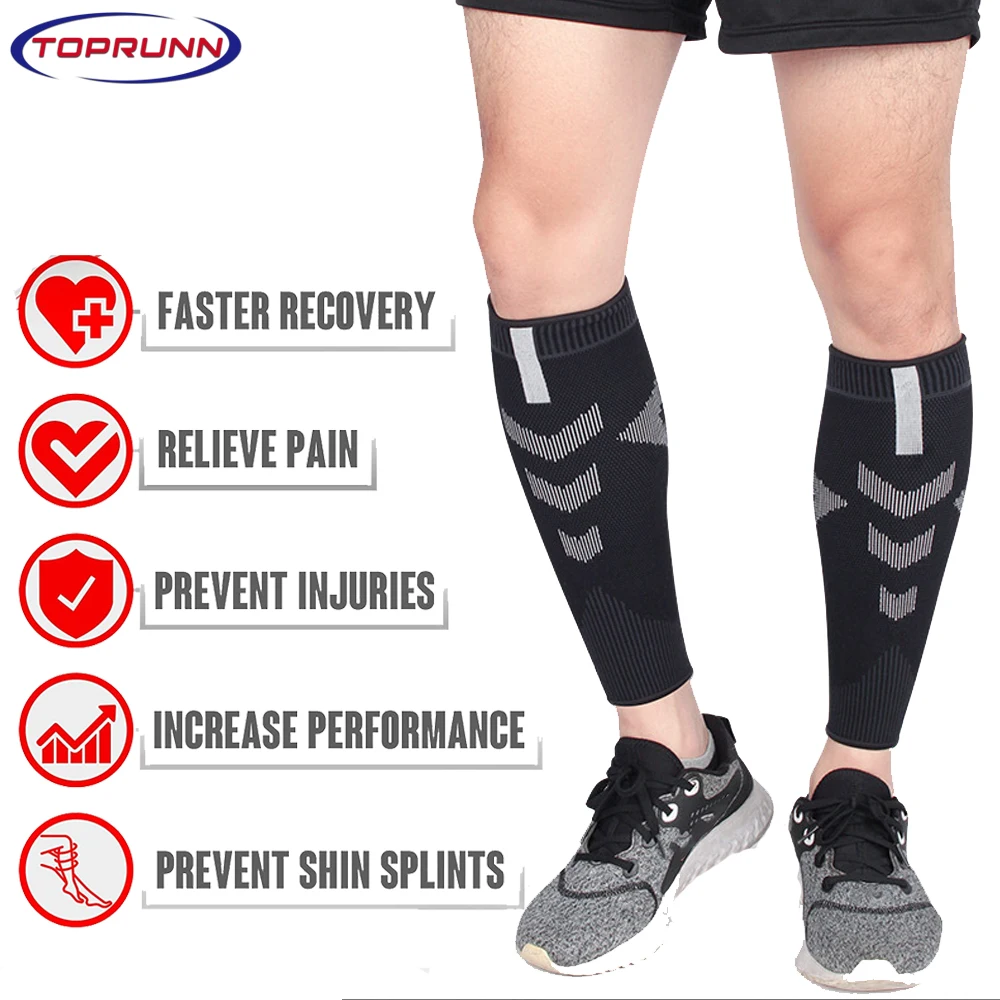 

TopRunn 1Pair Calf Compression Sleeves for Men&Women-Leg Compression Sock for Runner,Shin Splint,Varicose Vein&Calf Pain Relief