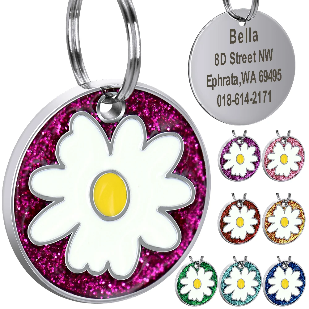 Милая собачья бирка персонализированные круглые собачьи бирки Выгравированная