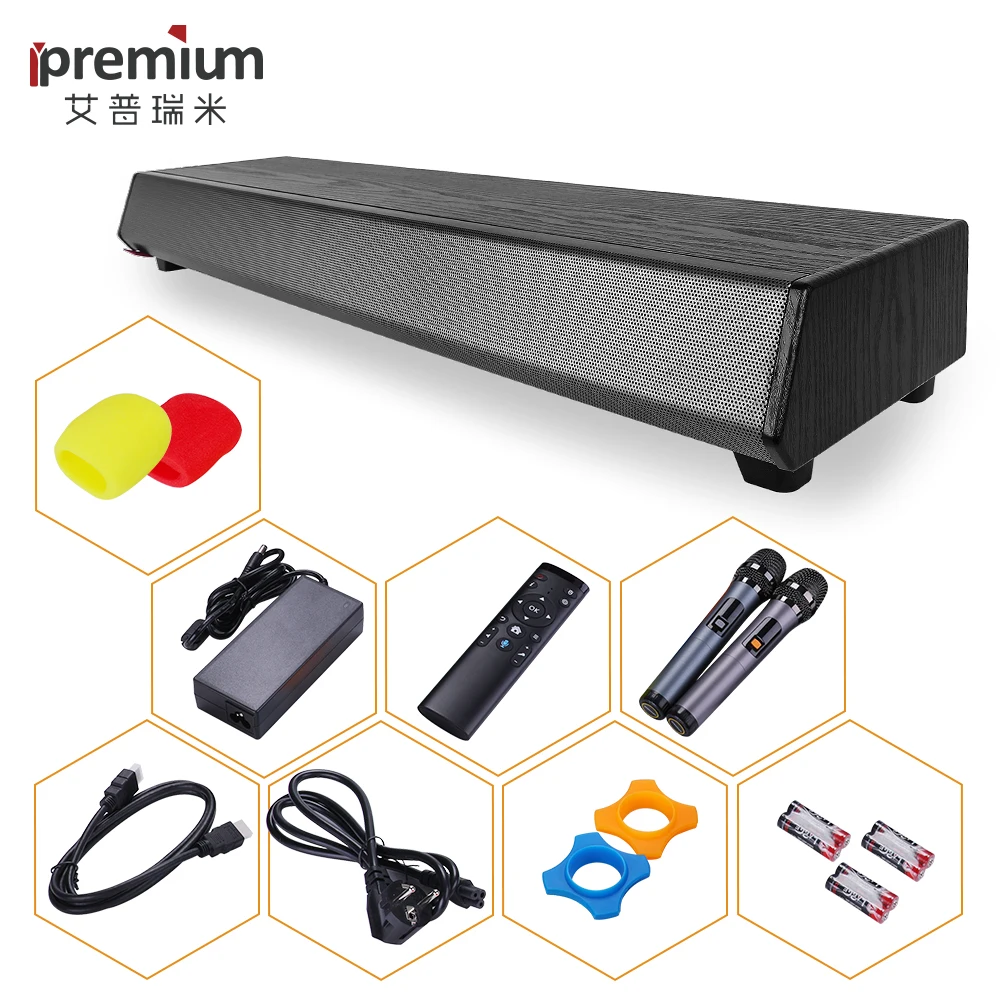 Ipremium 2021 80 Вт 2 1 канальная звуковая панель bluetooth динамик Android Смарт ТВ-бокс с