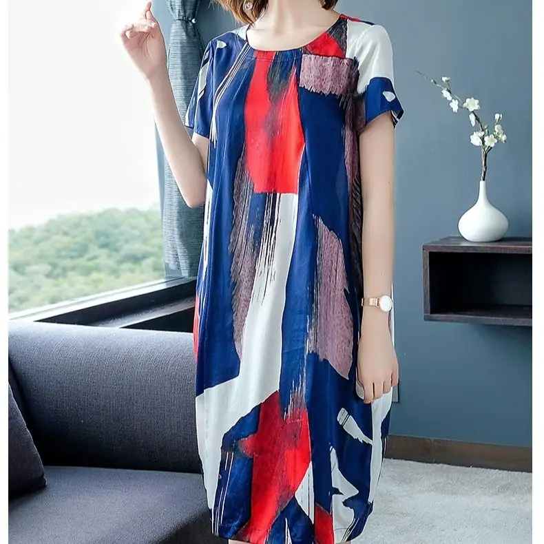 Новинка 2020 Летняя женская одежда шелковое платье миди женское Повседневное размера плюс элегантные платья