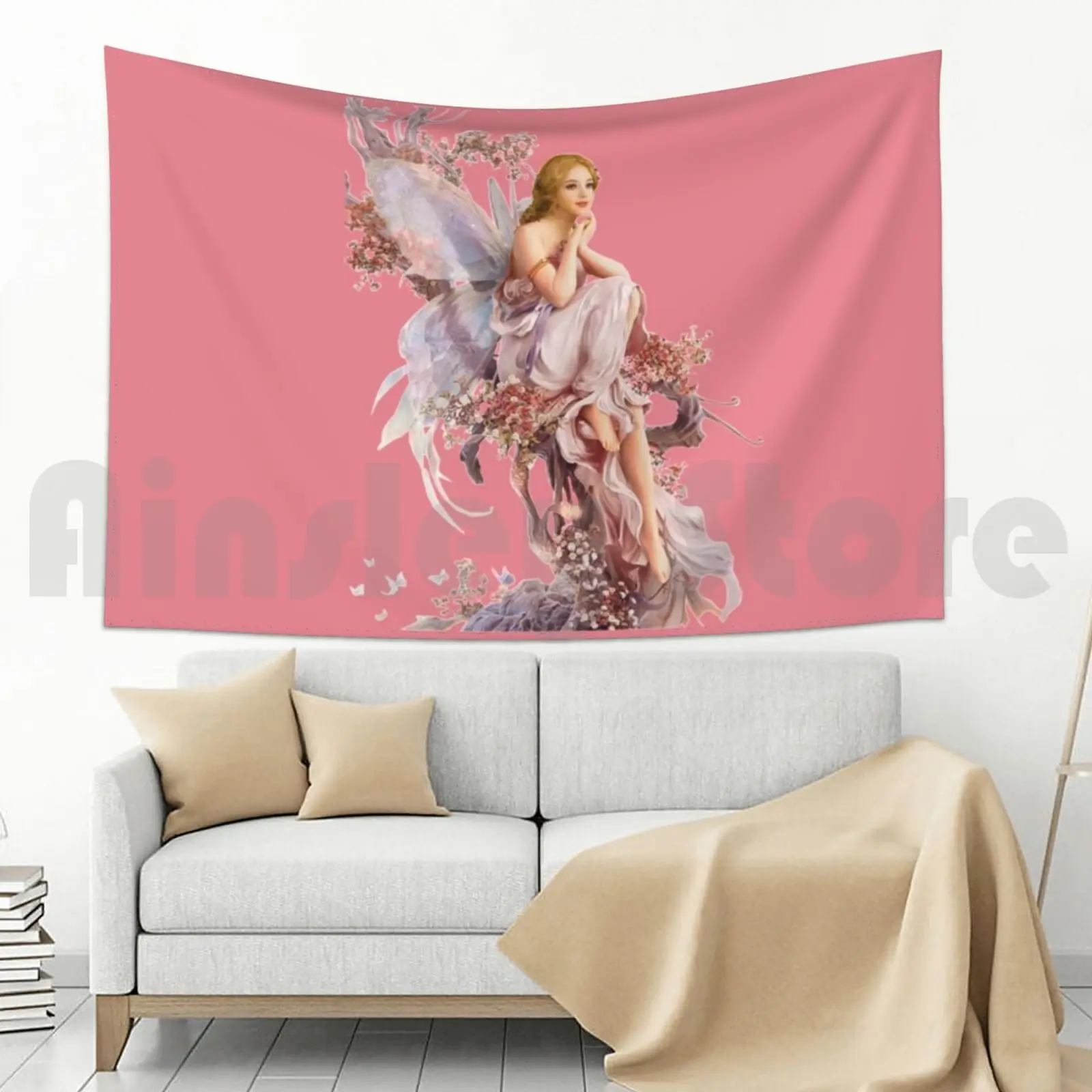 Красивый гобелен с улыбающимся ангелом для гостиной спальни милый Macbook