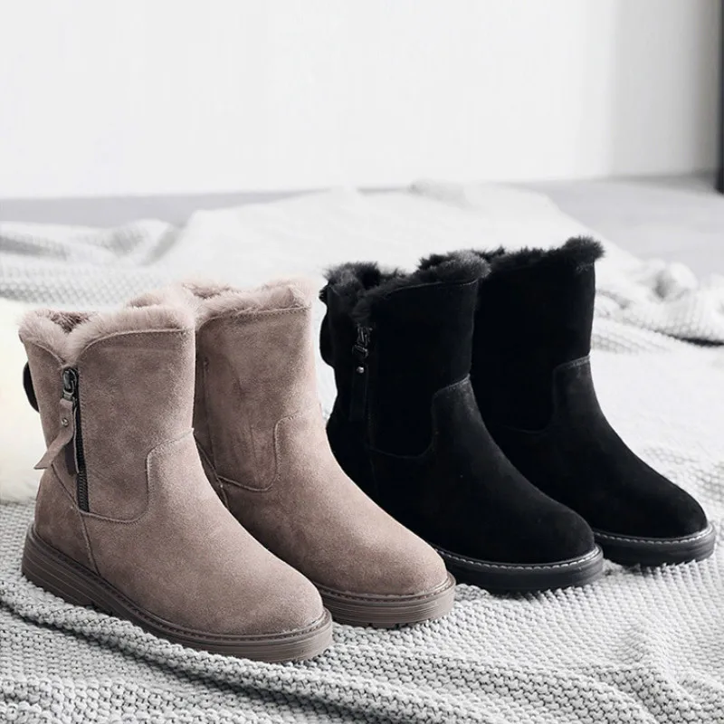 

Winter Thick Warm Snow Boots Women Shoes 2020 New Flannel Shoes British Style Martin Boots Suede Ankle Boots