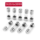 Акция! 10 шт. набор стеклянных трубок быстрого сгорания 5x20 мм 6x30 мм предохранители в ассортименте комплектов, Стеклянные Предохранители быстрого сгорания