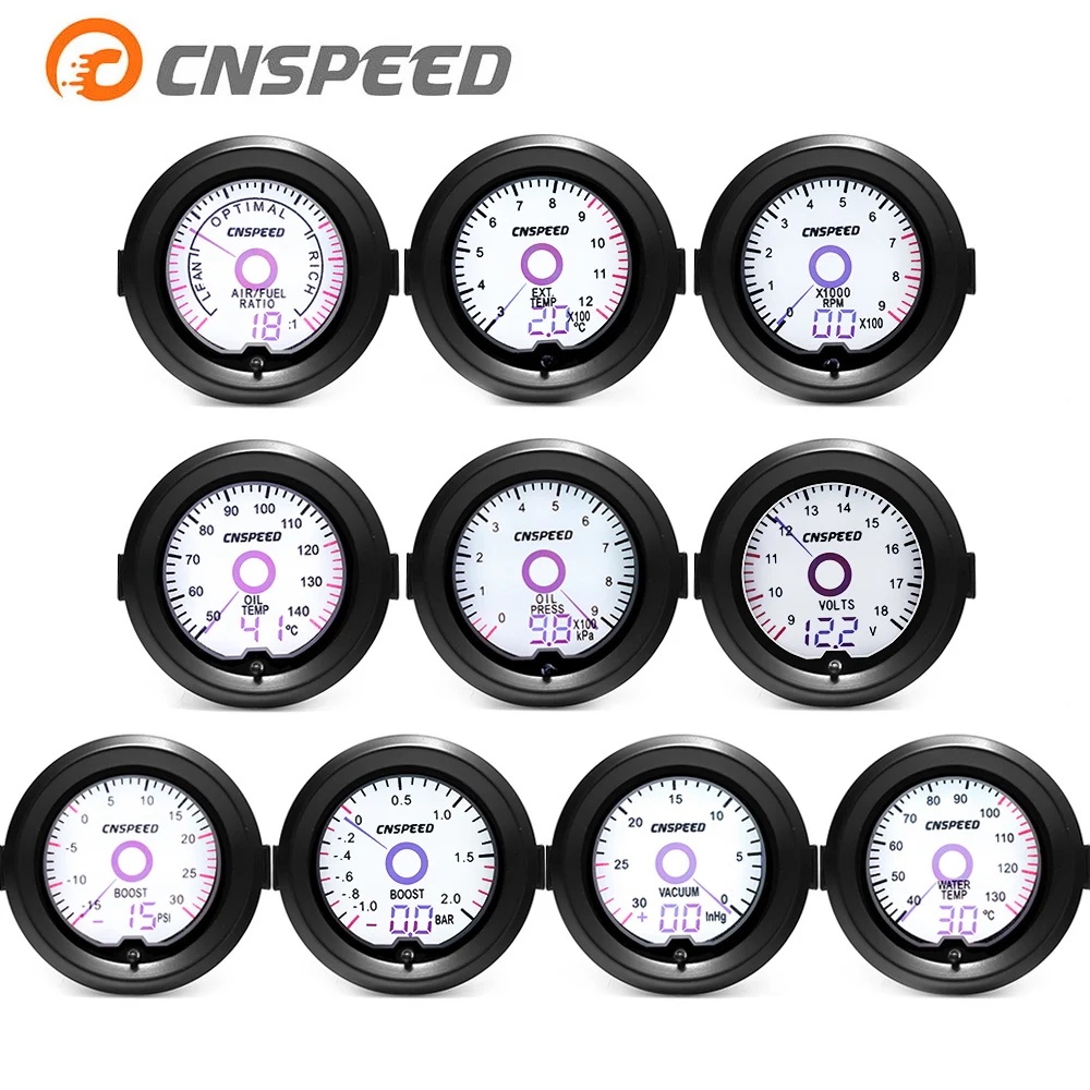 CNSPEED ЖК-дисплей жидкий кристалл 7 цветов Виртуальная указка дисплей Boost температура воды давление масла Вольтметр Манометр YC101420