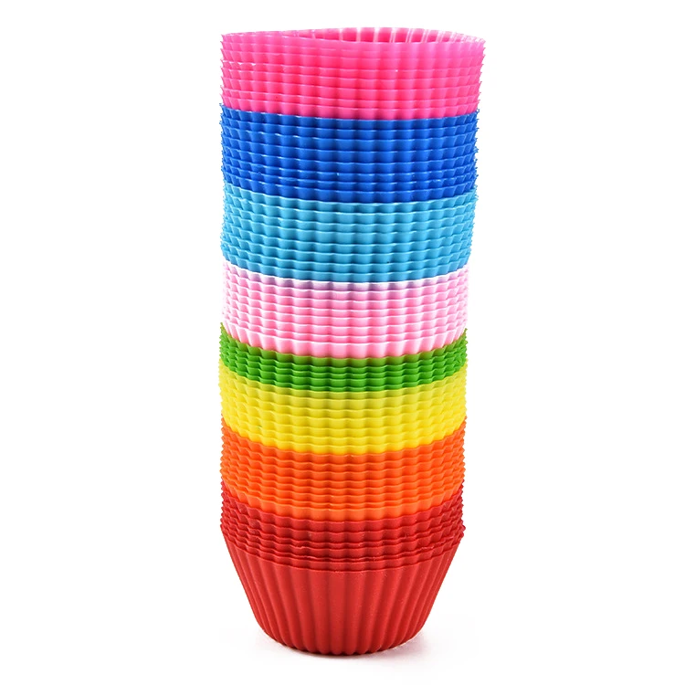 16 шт./лот Форма для кексов Маффин цветная круглая форма силиконовая выпечки