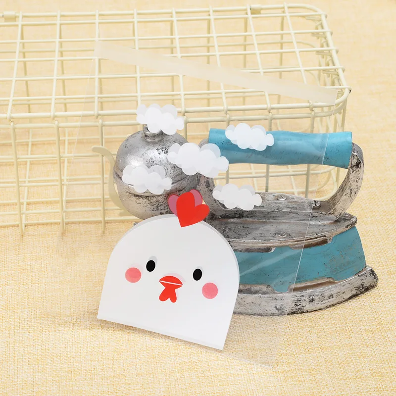 Милые самоклеящиеся Упаковочные пакеты для цыплят opp печенья вечерние украшения