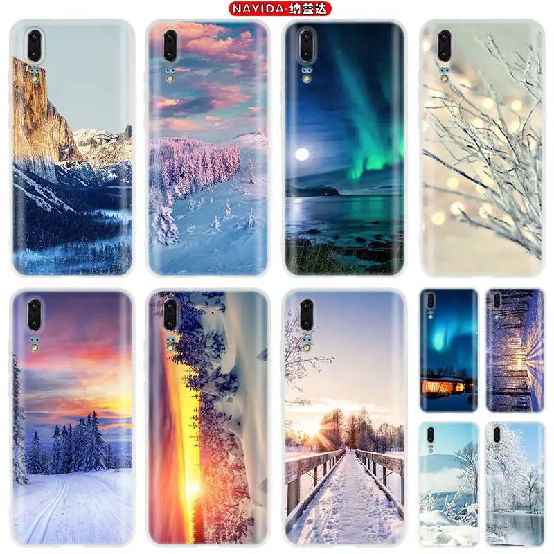 Landscape Winter Light Snow Phone Cases For Huawei P50 P40 P20 p30 Lite Plus P 20 30 Pro Smart Z 2019 2020 Fundas | Мобильные
