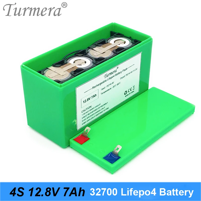 32700 Lifepo4 Battery Pack 4S1P 12.8V 7Ah with 4S 40A Balanced BMS for Electric Boat and Uninterrupted Power Supply 12V Turmera
