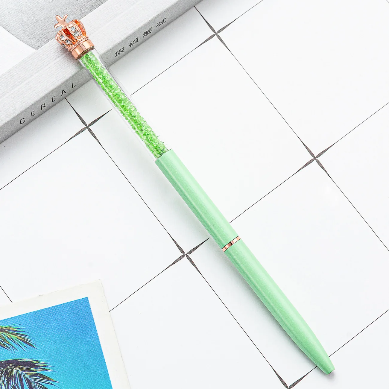 1 шт. креативные многоцветные хрустальные короны деловые металлические ручки для