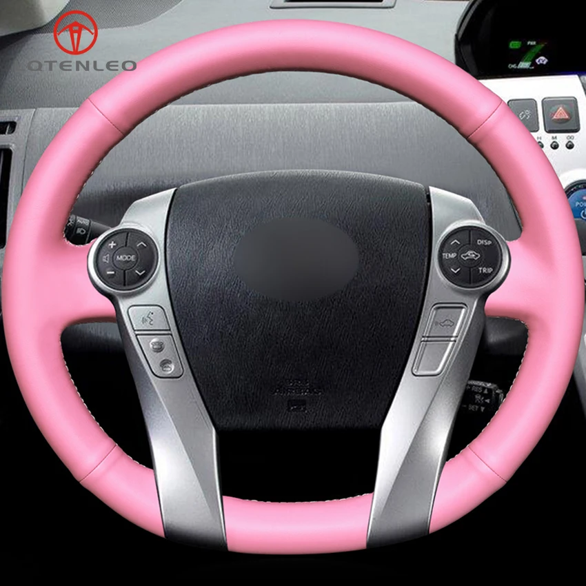 LQTENLEO розовая искусственная кожа для Toyota Prius 30(XW30) 2009 2015 C(US)2012 2017 V(US)|Чехлы на руль| |