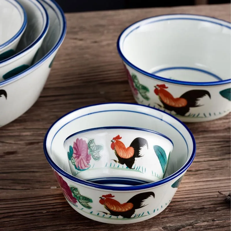 Керамическая миска для супа миски пениса и риса китайская винтажная фарфоровая