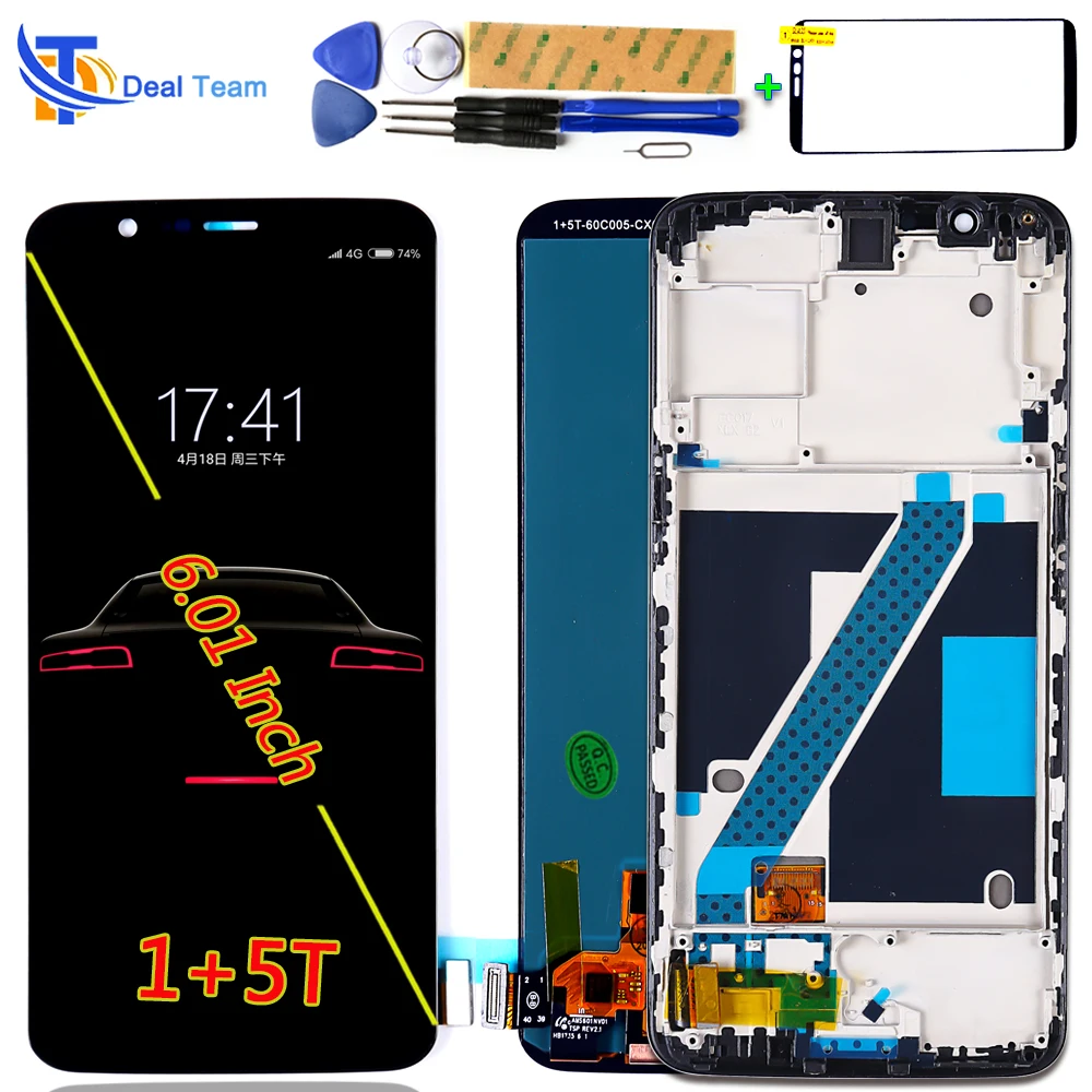 По сделке команда 6 01 дюймов оптический AMOLED для Oneplus 5T A5010 ЖК дисплей кодирующий