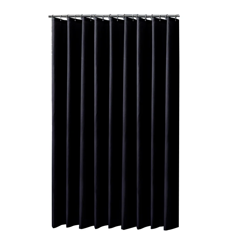 

Black Shower Curtains Waterproof Fabric Bath Curtains for Bathroom Bathtub Shade Curtain Large Wide Bathing Cover with Hooks