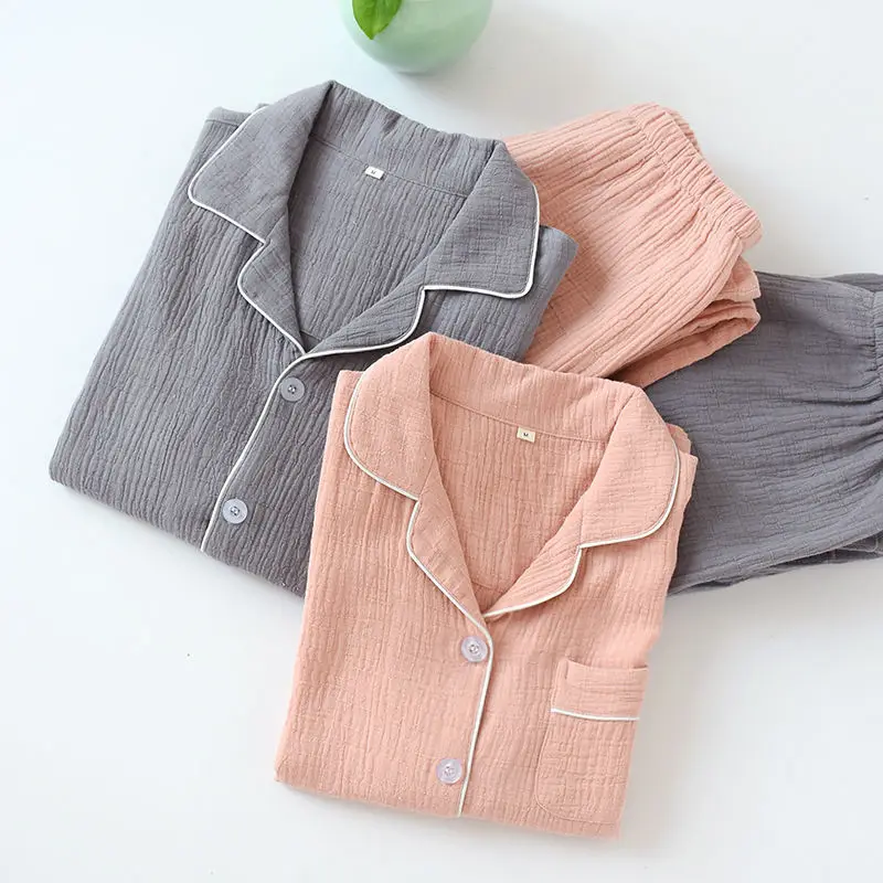 Весенняя Хлопковая женская пижама с длинным рукавом милая одежда для сна