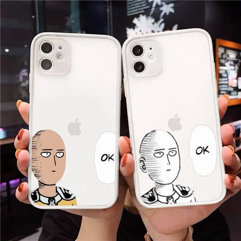 

Anime One Punch Man Phone Case Clear matte transparent For white iPhone 7 8 x xs xr 11 12 pro plus max mini Funda