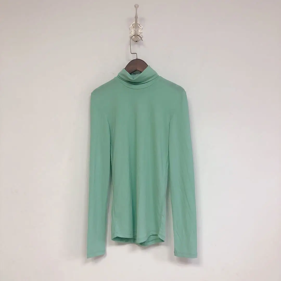 

2020 Autumn and Winter New Solid Color Stretch Slim Slimming High Neck Long Sleeve T-shirt Women's Bottoming Top