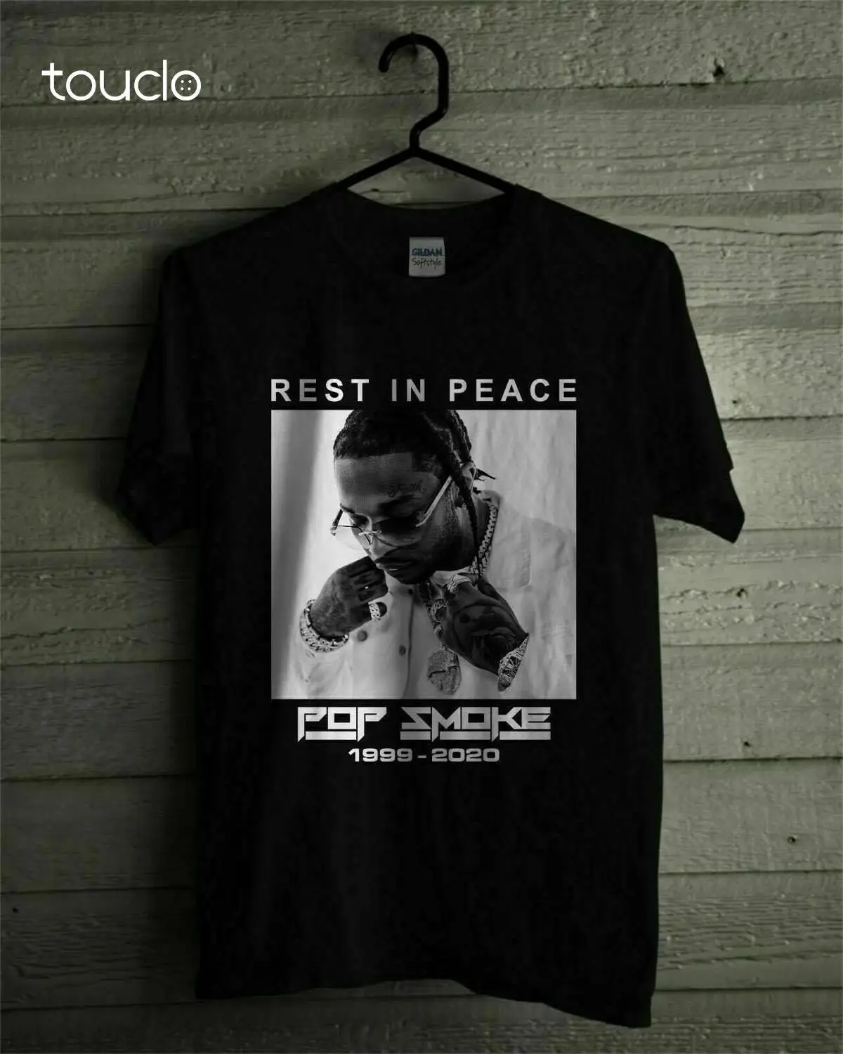 

POP SMOKE Rapper T-Shirt Funny Birthday Black Cotton Tee Vintage Gift Men Women