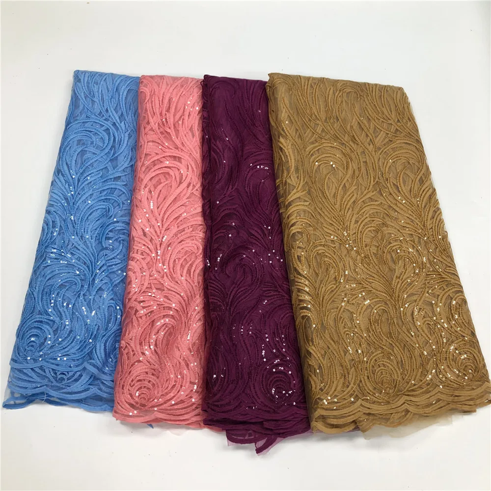 Персиковое Африканское кружево ткань 2023 высококачественное нигерийская