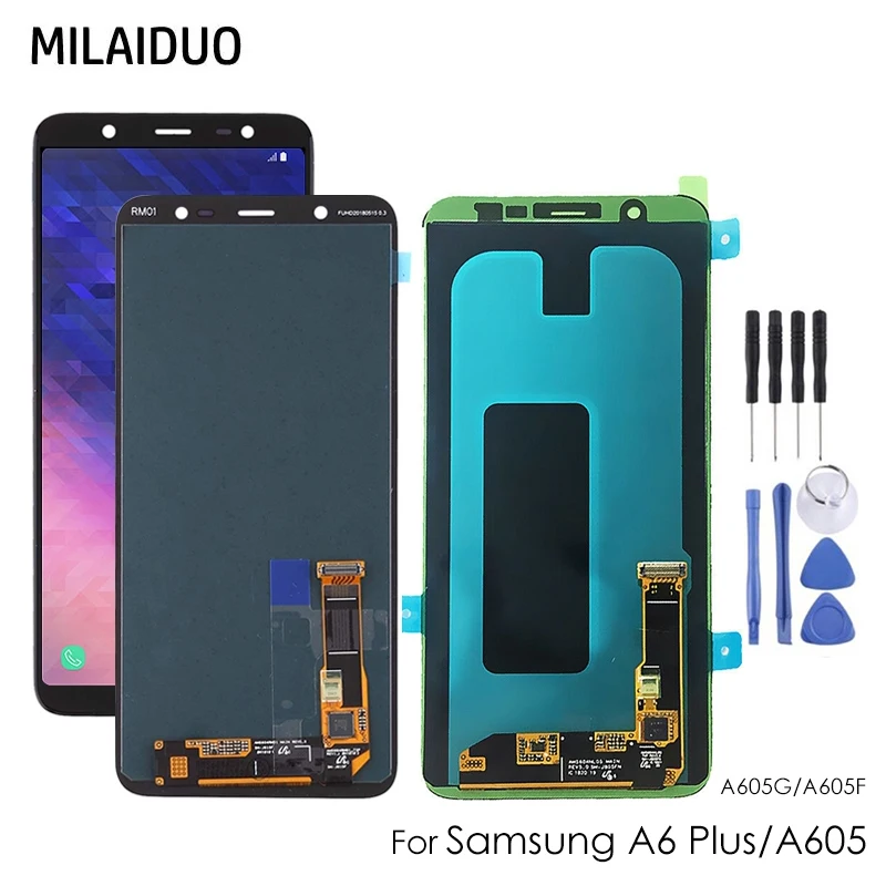 

6'' AMOLED/TFT For Samsung Galaxy A6 Plus 2018 A605 A605G A605F A605GN A605K LCD Display Touch Screen Digitizer Assembly