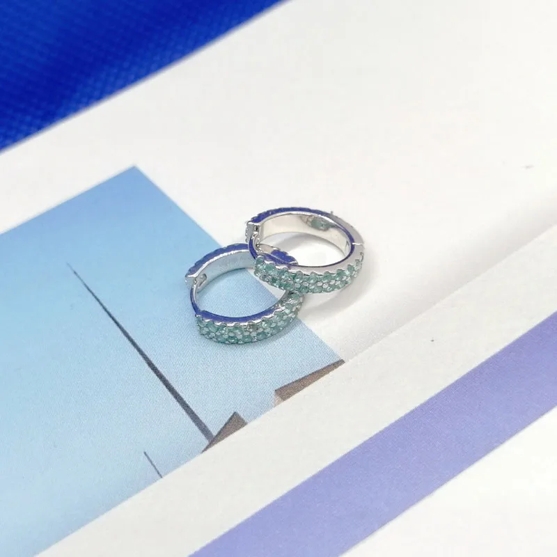 Женские серьги-кольца из серебра 925 пробы 2 ряда | Украшения и аксессуары