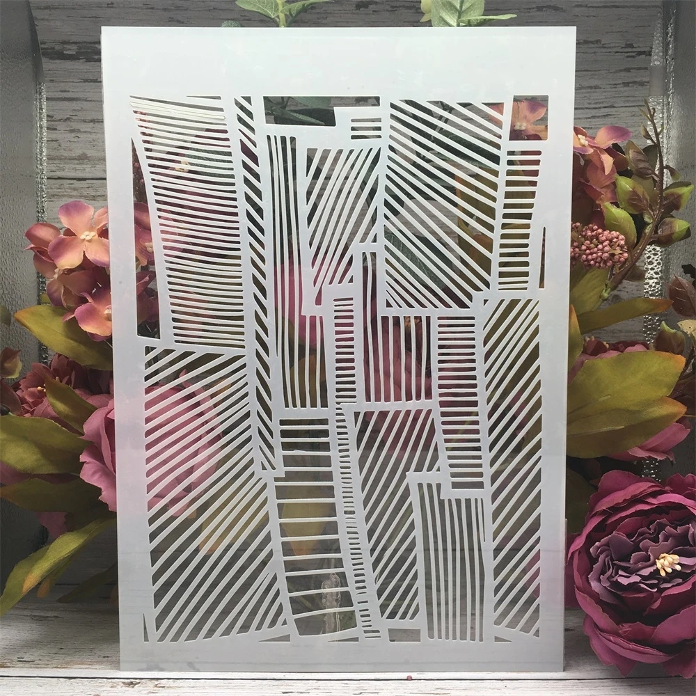 

A4 29cm Irregular Geometry Rectangle DIY Layering Stencils Wall Painting Scrapbook Coloring Embossing Album Decorative Template