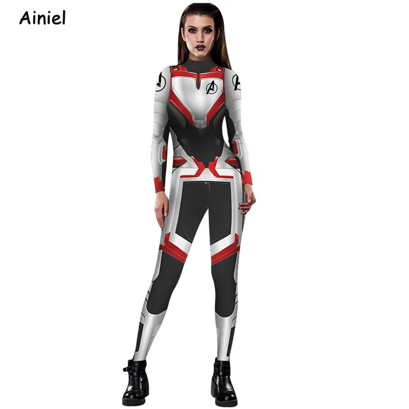 Endgame Cosplay Costume 4 Super Heros Bodysuit Suit Jumpsuit Captain America Iron Man Halloween Party Adult Women | Тематическая