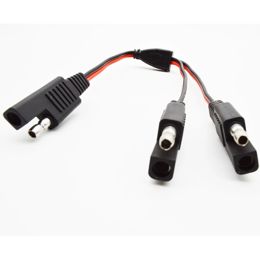 TRIUMPHCABLE 1-24V DIY 1 to 2 SAE Power Extension Cable Adapter Connector Pin Quick Connect Disconnect Plug 18AWG 30cm | Обустройство