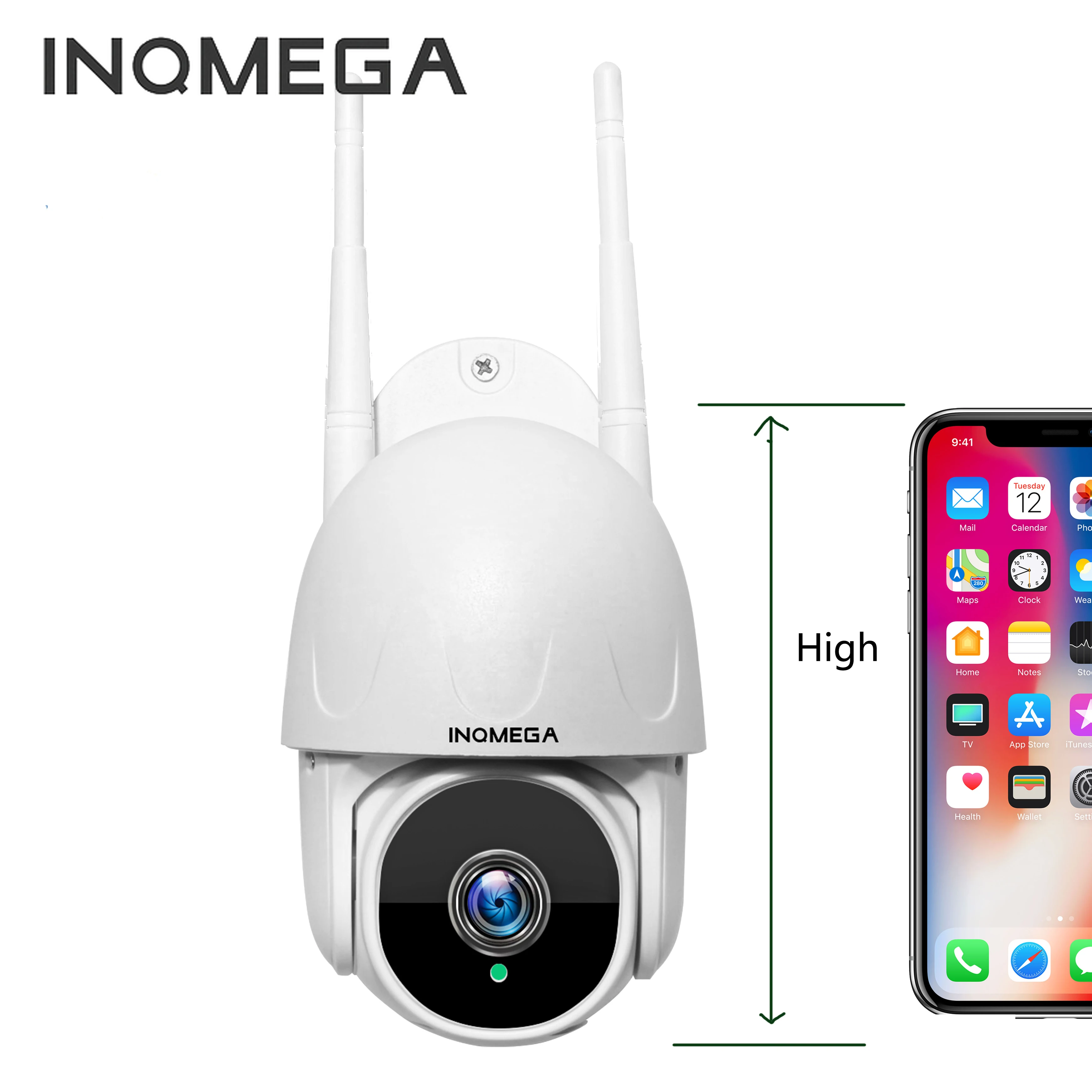 IP-камера INQMEGA компактная купольная 1 дюйм 1080P FHD PTZ Wi-Fi | Безопасность и защита