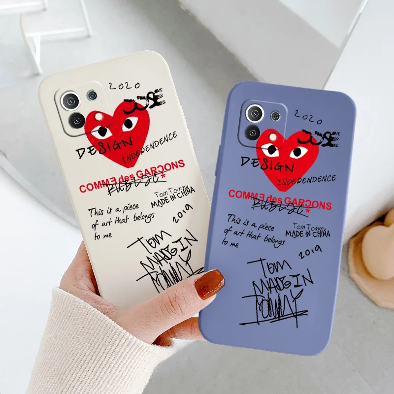 

Red Heart Silicone Case For Xiaomi Mi 11 lite Ultra 11i 10T 9T Pro Lite 10 10S 9 8 lite Pro Poco F2 X2 F3 Pro Soft Phone Cover