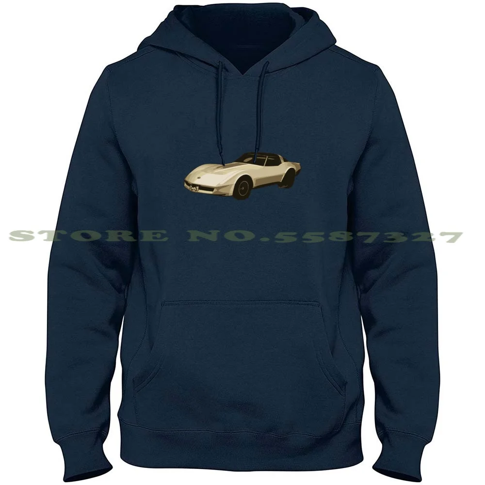 

82 Corvette Generation C3 Digi Illustration Long Sleeve Hoodie Sweatshirt Chevrolet Chevy Corvette Vette C3 Generation 81 82