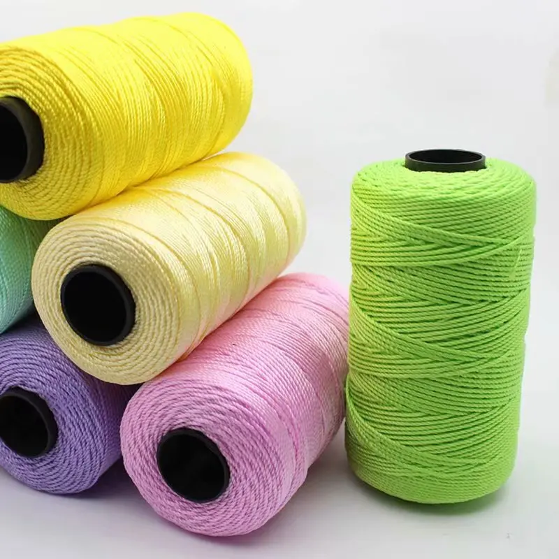 100 г многоцветная прочная плетеная нить шелковый атлас нейлоновый шнур веревка