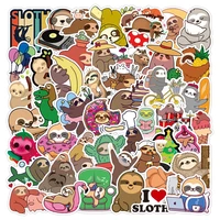 103050 pcs new cute sloth doodle stickers diy scrapbook diary stationery luggage suitcase decorative cartoon sticker kids toys