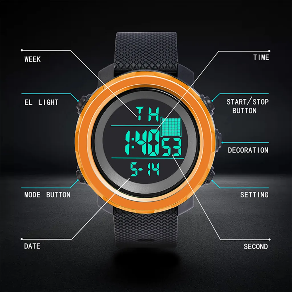 Модные высококачественные мужские водонепроницаемые электронные часы серии 30 м