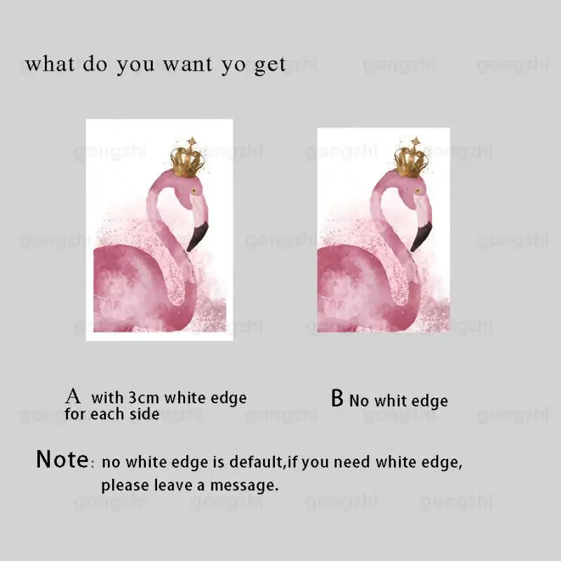 

Pink Flamingos Crown Symmetrical Puzzle Art English Words Minimalist Nordic Decoration Home Frameless Printed Canvas Poster