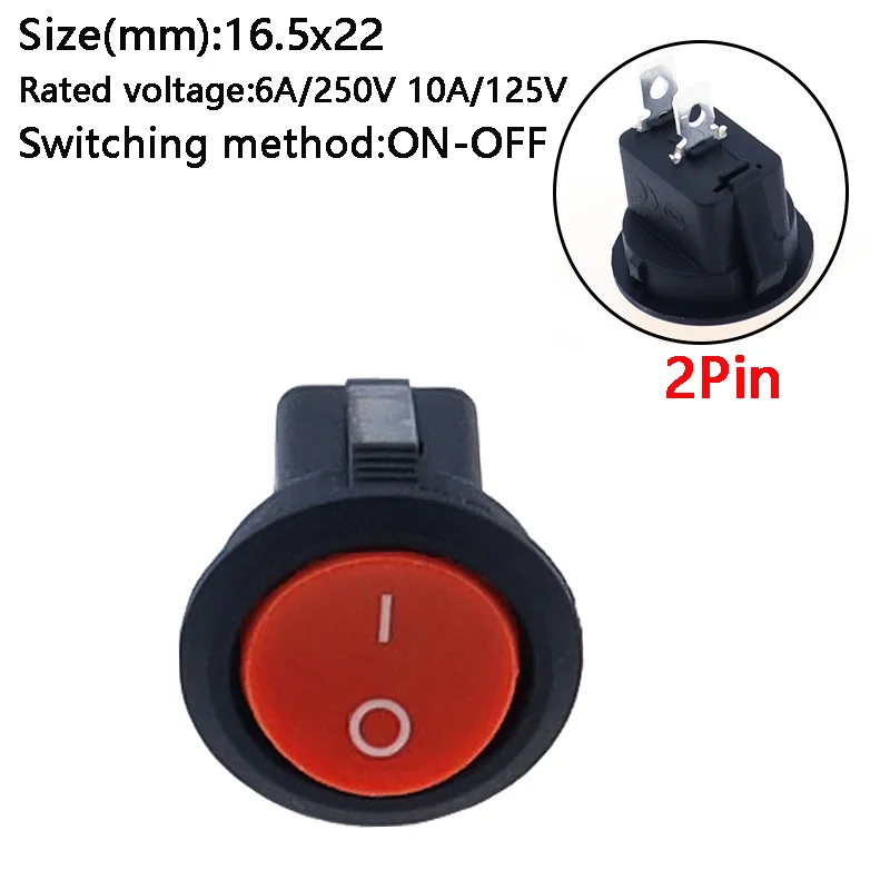 

5 шт. мини круглых переключателей KCD1-105