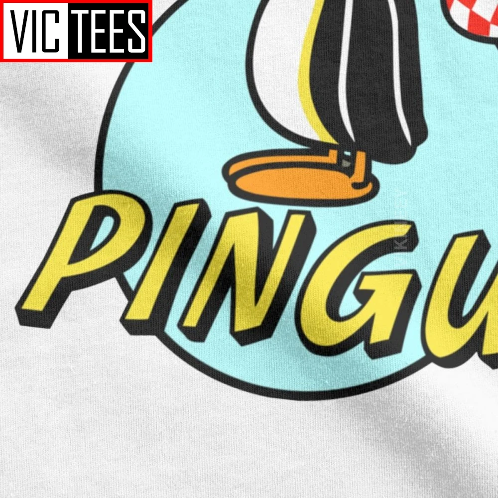 Мужская футболка с пингвином и гайкой забавная ретро из 100% хлопка
