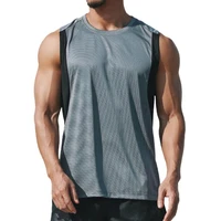 men undershirt elastic sweat absorbent polyester summer sports vest for gym