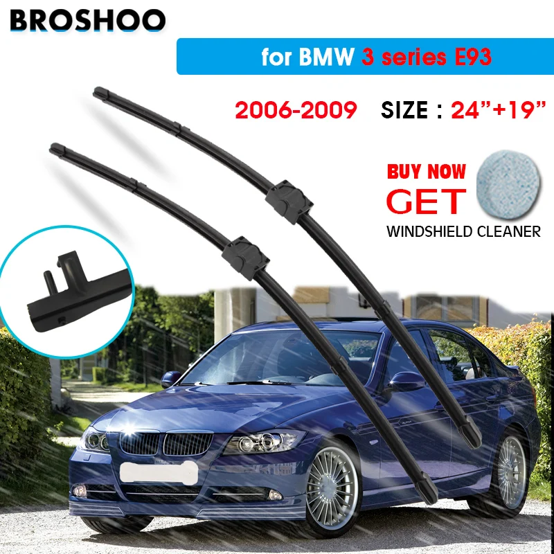 

Car Wiper Blade For BMW 3 Series E93 24"+19" 2006-2009 Auto Windscreen Windshield Wipers Blade Window Wash Car Equipped Side Pin