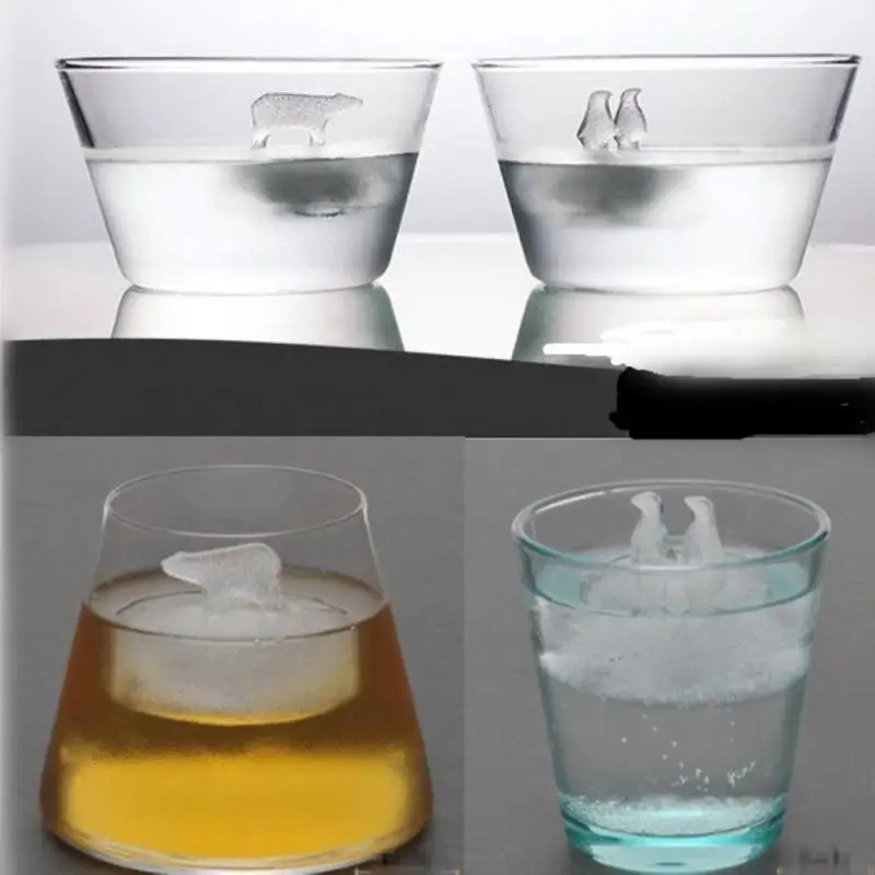 3D ледяной куб Форма Пингвин полярный медведь ледяная Сетка Набор пищевой силикон