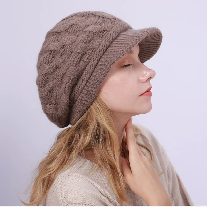 Winter Hats for Woman Hip Hop Knitted Hat Women's Warm  Cap Crochet Ski Beanie Hat Female Soft   Beanies
