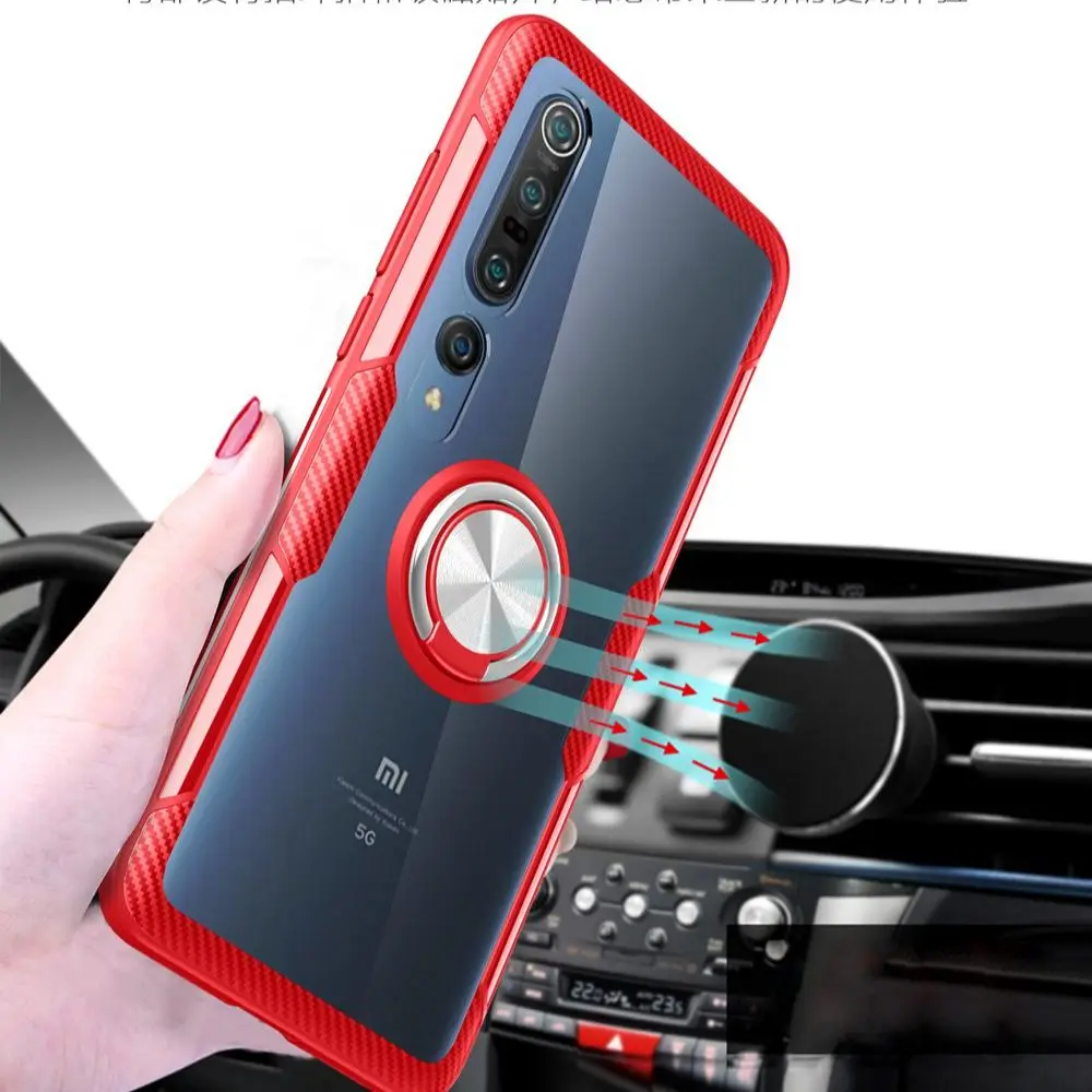 Clear Acrylic Case For Xiaomi Mi 10 12 Pro 10S 11 8 9 SE Lite 9T 10T Pro 12X 10TPro 10Pro 12Pro Cover Ring Hard Case