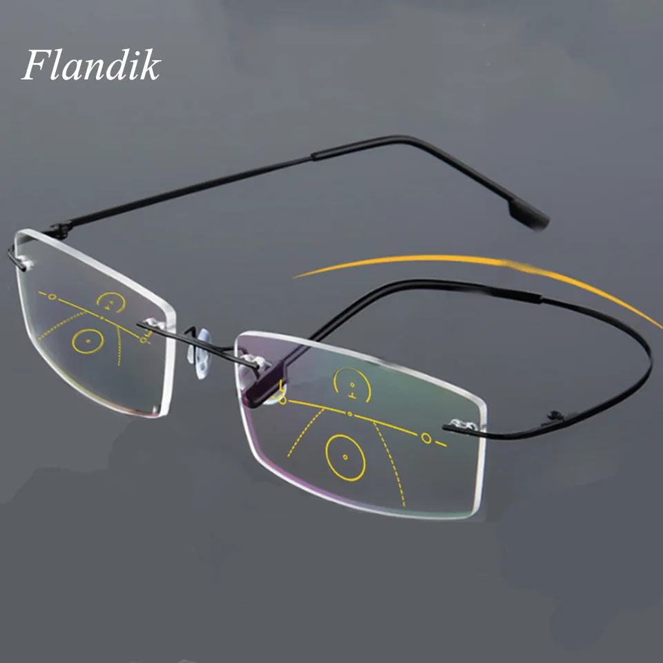 Прогрессивные многофокальные очки для чтения мужчин и женщин унисекс без оправы