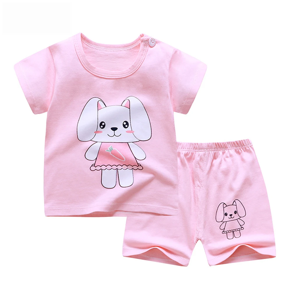 T-Shirt+Short Pants Baby Boy Girls Cotton Kids Clothing Sets Clothes Outfits Bebes Suits 12M to 5 Years Old 2 PCS Set | Мать и ребенок