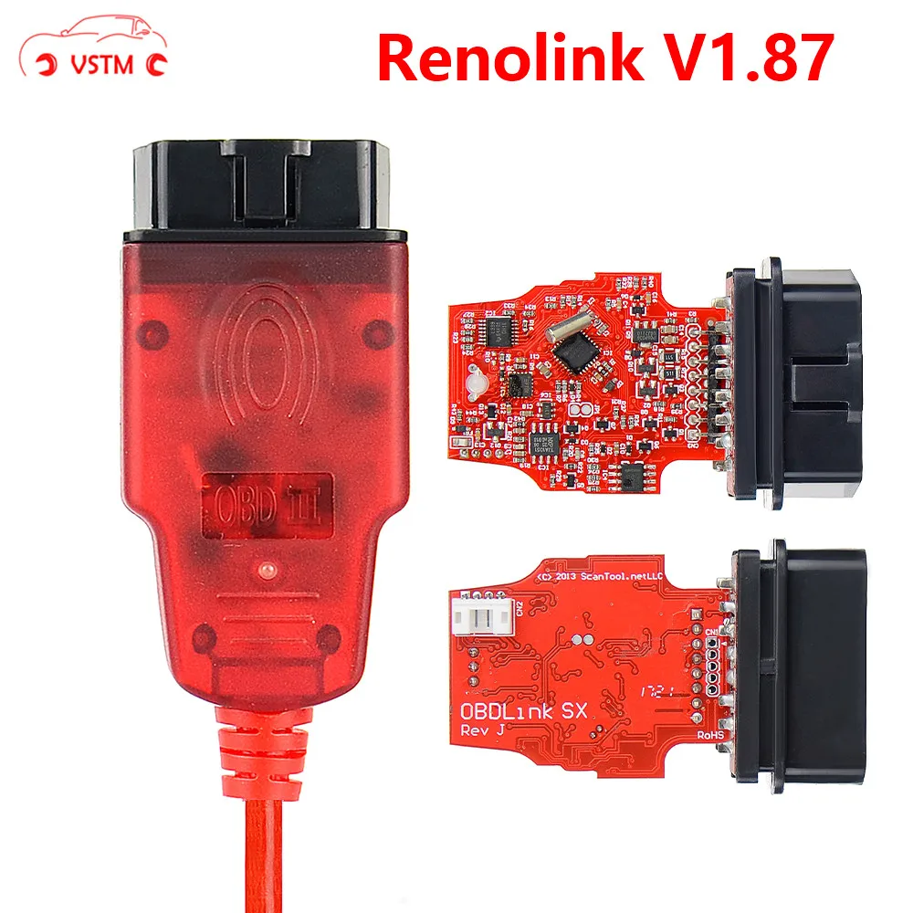 

New V1.87 Renolink OBD2 Diagnostic Interface For Re-nault/D-acia Vehicles ECU Programmer Airbag/Key Coding Multi-Function